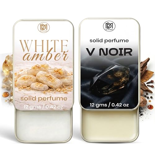 Image of Dr.Mashur Solid Perfume |V Noir&White amber Alcohol Free Wax Perfume Balm, Long Lasting | Pocket Tin 12g, Pack Of 2| Non Greasy Smooth Glide, Travel Friendly Men And Women