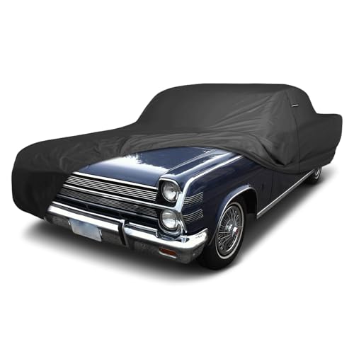 Image of iCarCover Premium Custom Car Cover for 1965-1966 AMC Rambler Ambassador Heavy Duty Waterproof All Weather Rain Snow UV Sun Protector Custom Full Exterior Indoor Outdoor Protection Car Cover (Black)