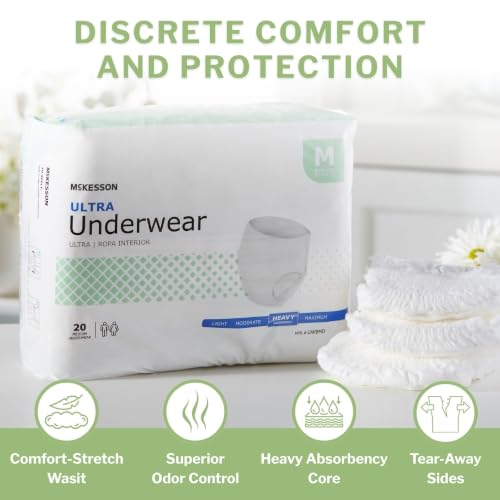 Image of McKesson Ultra Adult Incontinence Underwear, Heavy Absorbency, 44 in, 20 ct