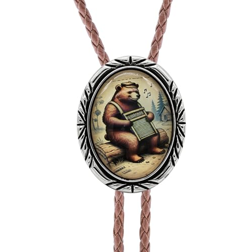 Image of Jeilwiy Bolo Tie for Men Western Cowboy Gothic Bolo Tie Necklace Halloween | Glow in Dark Bolo Tie for Men Women, 3D Halloween Bolo Tie, Gothic Western Ties, String Ties for Men Rodeo Leather Necktie