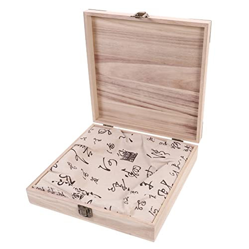 BRIGHTFUFU 1PC Tea Packing Box Sturdy Multi Function Tea Packaging Box with Flip Design Natural Solid Material Elegant for Lovers Beige