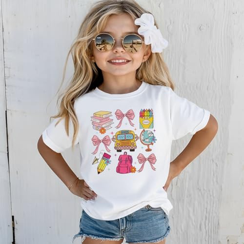 Image of KEKEMI Kid Toddler Girl First Day of School Shirts Kindergarten First /Second /Third Grade T-Shirt Back to School Tee Tops 3-8Y
