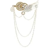 ヴィンテージ 翼 ブローチ チェーン ラペル ピン ブローチ メンズ シャツ スーツ バッジ ジュエリー アクセサリー 女性用