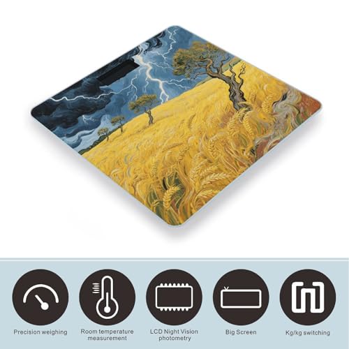Báscula digital para baño con vidrio templado y pantalla LED miniatura 3