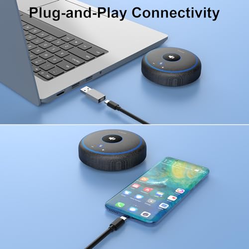 Image of Conference Speaker with 4 Wireless Mics, USB Speakerphone with AI Noise Reduction&360 Voice Pickup, Conference Microphone Compatible with Leading Platforms (4 Wireless Mics)