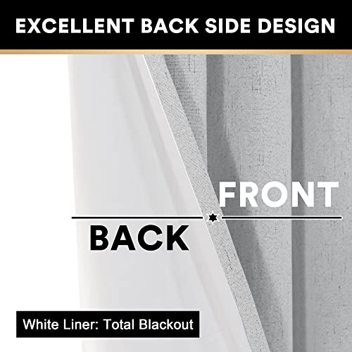 Image of PrinceDeco Blackout Curtains 84 Inches Long Extra Wide Thermal Insulated Sliding Doors Curtain for Room Divider Patio Curtains for Sliding Door,100 X L84 Inch, Glacier Gray