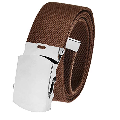 Ceinture décontractée pour homme avec boucle en argent - marron - X-Large 42-50 Cover