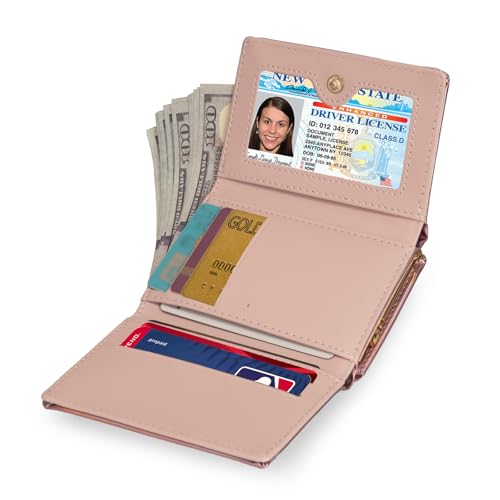 Image of JANKS Small Wallet for Women Mini Laser Card Holder Case Iridescent Holographic Purse with Coin Pocket for Girls Ladies