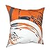 HLDETH Orangefarbener grau quadratischer Kissenbezug Polyester Kreative Dekorationswurfkissen for Bettkissen Abdeckung 18" (Color : A, Size : 45cm*45cm)
