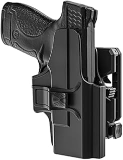 OWB Holster for Glock 26 27 33 Gen 1-4, Tactical 360 Degrees Rotatable Outside Waistband Paddle Belt Holster with Index Finger Release Button, Polymer Open Carry Holster Fits G26 G27 G33, Right-Handed