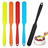 Tuojecuk Large Silicone Jar Spatulas, 5pcs Heat Resistant Cake Cream Peanut Butter Spatulas Mixing B
