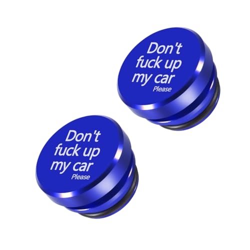Bittwee 2PCS Car Cigarette Lighter Plug Cover Cap, Waterproof Dustproof Aluminum Automotive Don't Fuck Up My Car Cigarette Lighter Button, Vehicle Interior Accessories, Universal Fit（Blue） -  Bittwee-Plug3