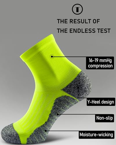 Quarter Compression Socks for Men Women, Cushioned Running Hiking Socks4