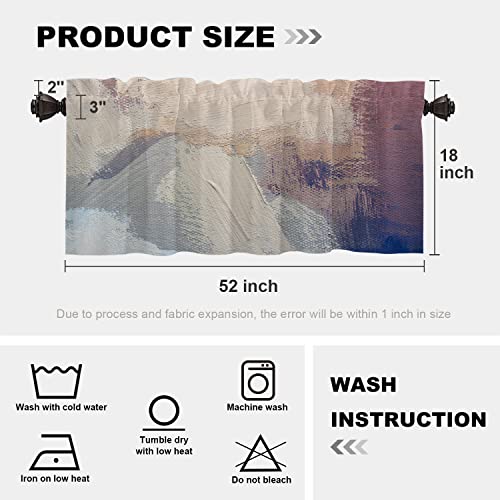 Batmerry Abstract Color Kitchen Valances Half Window Curtain, Decorative Multicolored Modern Abstract Kitchen Valances For Bedroom Heat Insulated For Decor Reducing The Light 2 Pack 52X 18 Inch #TOP3
