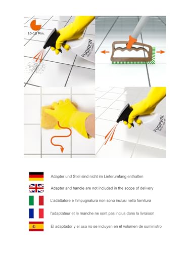 FUGINATOR® Fugenbürste BIO-Reinigungsbürste zur Fugenreinigung in Bad, WC, Küche-Reinigung von Wand-und Bodenfliesen-Handliche Bürste für Fugen und Fliesen