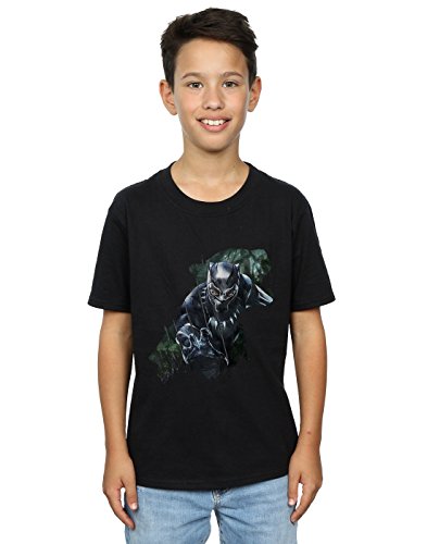 Marvel Boys Black Panther Wild Silhouette T-Shirt Black 7-8 Years