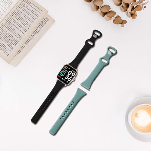 2 Pack Slim Correas de Silicona para Relojes miniatura 3