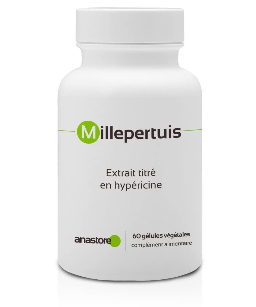 MILLEPERTUIS * 230 mg / 60 gélules * Extrait Titré en Hypéricine * Cerveau, Digestion (troubles gastro-intestinaux), Équilibre émotionnel * Fabriqué en France