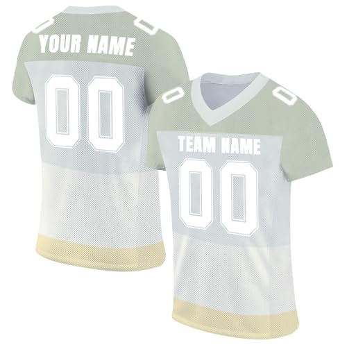 Genérico Camisetas Rugby Personalizadas con Nombre del Equipo número y Logotipo para Adultos jóvenes y preescolares, Uniforme Fútbol Americano Cuello en V Impreso Personalizado.