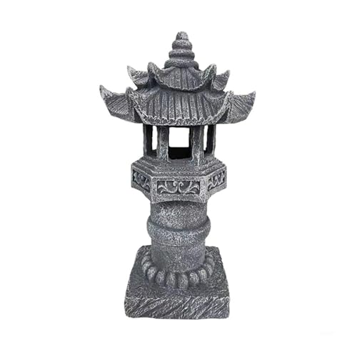 KUKUUU Statua della lanterna del giardino della pagoda con la luce solare all'aperto zen decorativa