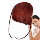 Pony zum Anklipsen, echtes menschliches Haar (13 cm), natürliches Haarteil mit Schläfen | unsichtbare Haarverlängerung vorne | Vorhang für Damen, Alltag, Favoriten