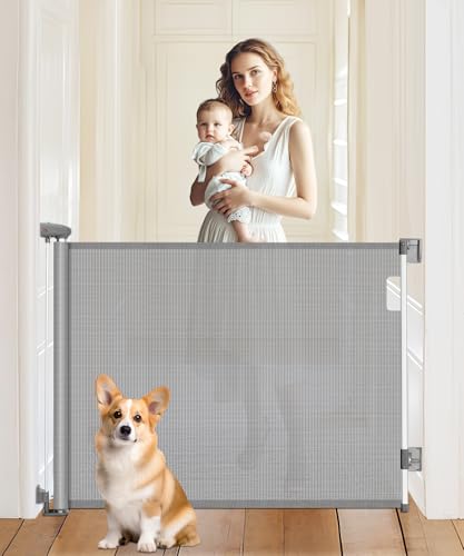 Ycozy Treppenschutzgitter Türschutzgitter Ausziehbar 0-140 cm Kinderschutzgitter Einhändiges Öffnen Absperrgitter für Baby und Haustiere Schutzgitter Treppe Innen Außenbereich (Grau)