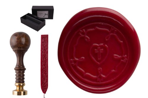 Siegelstempel Set \"Sigillum\" Lutherrose + 1 Stange Siegelwachs im Geschenkkarton Siegelstempel Set \"Sigillum\" Lutherrose + 1 Stange Siegelwachs im Geschenkkarton