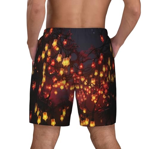 Men's Swim Trunks Quick Dry Board Shorts Paper Lantern Beach Shorts with Pocket Bathing Suits for Men3