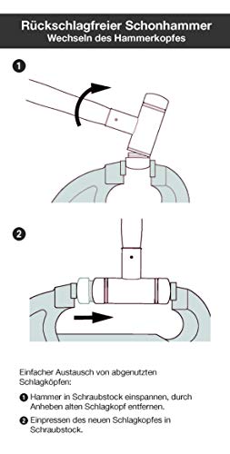 Wiha Safety Schonhammer / Hammer mit Härtegrad 8 - weiß, weiß / Kunststoffhammer rund, Gewicht 640 g, Länge 325 mm, Ø 40 mm – Ansicht 5