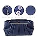 expouch Womens Pleated Satin Evening Handbag Clutch Navy Clutch Purse With Detachable Chain Strap Wedding Cocktail Party Bag