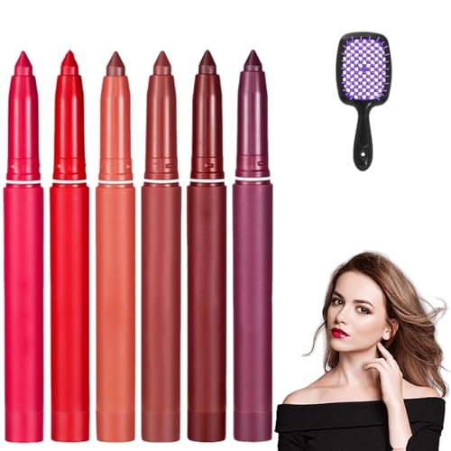 Rotating Sharpenable Matte Lipstick Pencils, Occasionalous 12 Colors Crayon Lipstick, Precision Tip Matte Lip Crayon Waterproof Lip Gloss Stain Set (02)