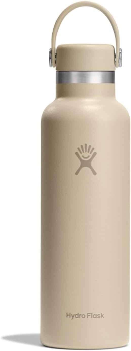 Hydro Flask – Standard Flex Cap 621 ml (21 oz) Bottle – Stainless Steel, Leakproof, Cupholder Compatible – Insulated Cold 24 Hrs & Hot 12 Hrs – Oat