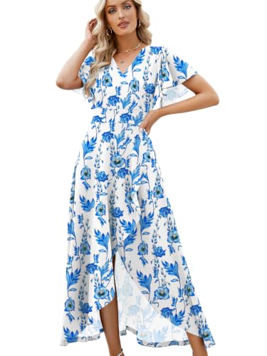 Image of ZZV Formal Dresses for Women Gowns Evening V Neck Wedding Guest Dresses