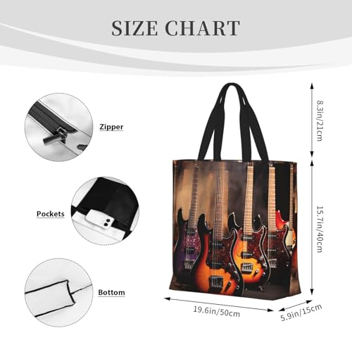 Tote Bag for Women Reusable Grocery Bags Cute Animal Fox Flower Tote Bag with Inner Pocket Travel Tote for Shopping2