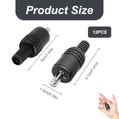 12 Piezas Conectores DIN Altavoz, Conectores DIN 2 Pines para Altavoces HiFi con Terminales de Tornillo, Conector de Cable Macho, Instalación Fácil sin Soldadura, Accesorios Audio para Sistemas Sonido - imagen 2