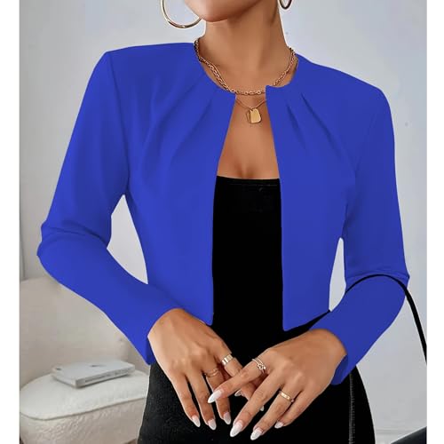 Women Short Blazers for Dresses Business Casual Office Lightweight Long Sleeve Professional Open Front Suit Jackets2