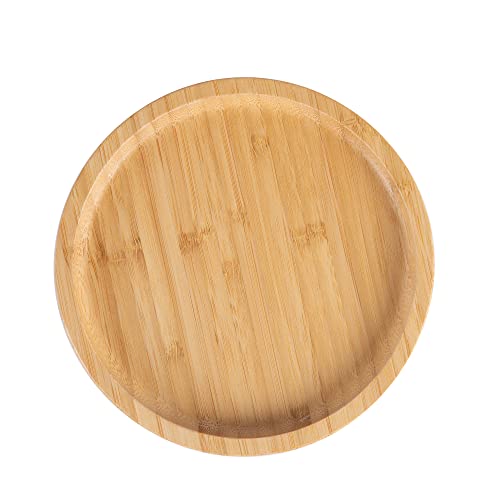 Tiny Dining Plaque Ronde d'aspiration en Bambou pour Enfants - Fibre Naturel Bébé Bambin Stay Séjour à l'alimentation segmentée - Rouge Cover