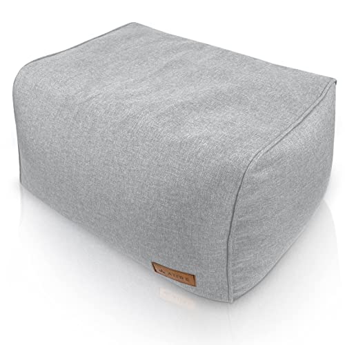 Aiire Pouf Repose Pied Salon - [50x40x30 cm] Fauteuil Repose Pieds Moderne pour Gamer, Décoration Chambre Ado ou Bureau - Tabouret Pieds Canapé Intérieur Gris Clair