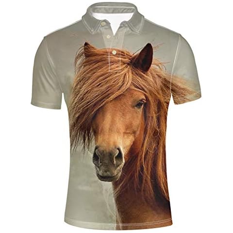 HUGS IDEA Men's Animal Horse T-Shirt Cover