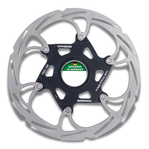 CONTEC Fahrrad-Bremsscheibe CDR-LW-CL, 180mm 179g, Aluminium-Spider, Center Lock, Edelstahl, hitzebeständig, einfache Montage, hohe Bremskraft, silber