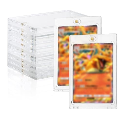 LEMESO Porta Carte 10 pz, Toploader e Custodie per Protezione Carta, Top Loader per Esposizione, per Carte da Collezione, Photocards Kpop, Trading di Carta