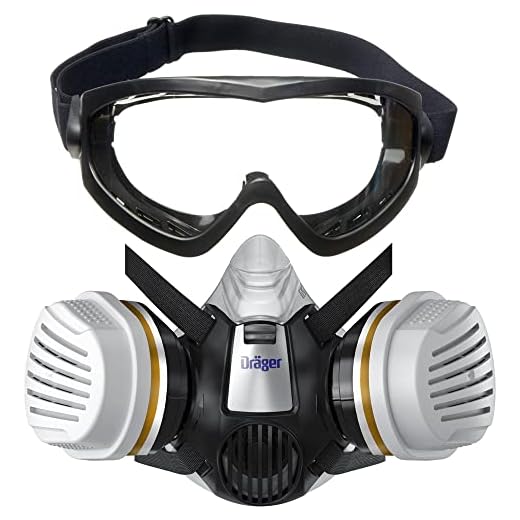 Dräger X-plore 3300 Lackiererset mit A2P3 Kombi-Filter & X-pect 4200 Vollsichtschutzbrille, für Maler & Lackierer, zuverlässiger Schutz gegen Dämpfe, Gase und Feinstaub, Größe M
