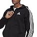 adidas Men's Essentials Fleece 3-Stripes Full-Zip, Black, Medium