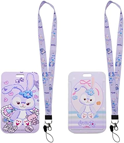 BESTZY 2 Pcs Lanyards, Lanyards for Neck, Cartoon Lanyard, Lanyard Neck Strap, Lanyard with Hard Card Case, for Office School Supplies, for ID Badge Holder, Keys
