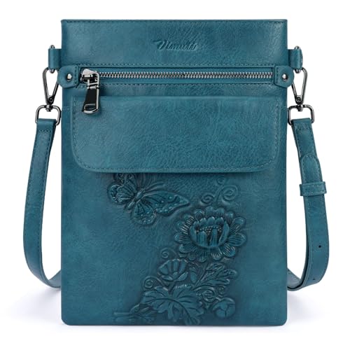 Image of Small Crossbody Purse for Women, Vegan Leather Multi Pocket Bag | Small Crossbody Bags for Women with Embossed Design, Adjustable Strap, Lightweight Travel Shoulder Bag for Daily Use and Gift