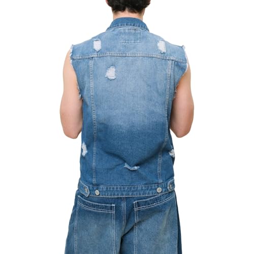 Image of VICTORIOUS Rocker Denim Jean Vest Jacket