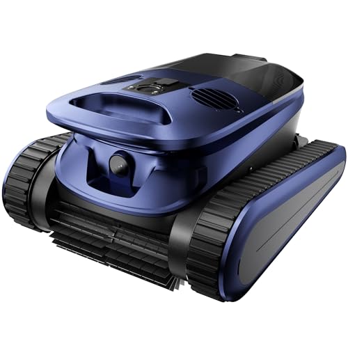 Robotic Pool Cleaner for Large Pools —AI Smart Navigation, 120 GPM Suction, Dual Scrubbers, 4 Cleaning Modes, Replaceable Battery Design, Cleaning for Inground & Above-Ground Pools up to 3,200 Sq. Ft.