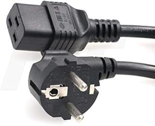 HangTon Power Cord Right Angle Euro Schuko Male to IEC320 C19 Female 16A 250V 3 Prong Cable (6ft, eu-c19)