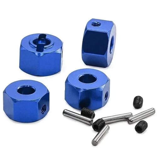 RC���f���p�[�c For Traxxas For Mini For Maxx 4 �� 12 �~�����[�g�������z�C�[���Z�p�n�u�A�_�v�^ RC �J�[�C���ύX�A�b�v�O���[�h���i�A�N�Z�T���[(Blue)