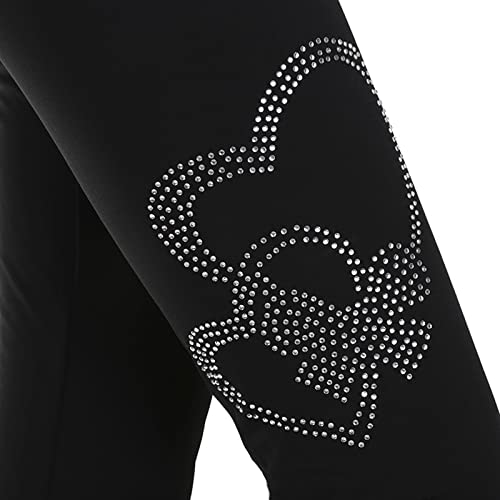Calça de patinação artística, adulto infantil Love Rhinestones à prova d'água Vento, meia-calça que